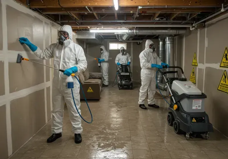 Basement Moisture Removal and Structural Drying process in Waseca, MN